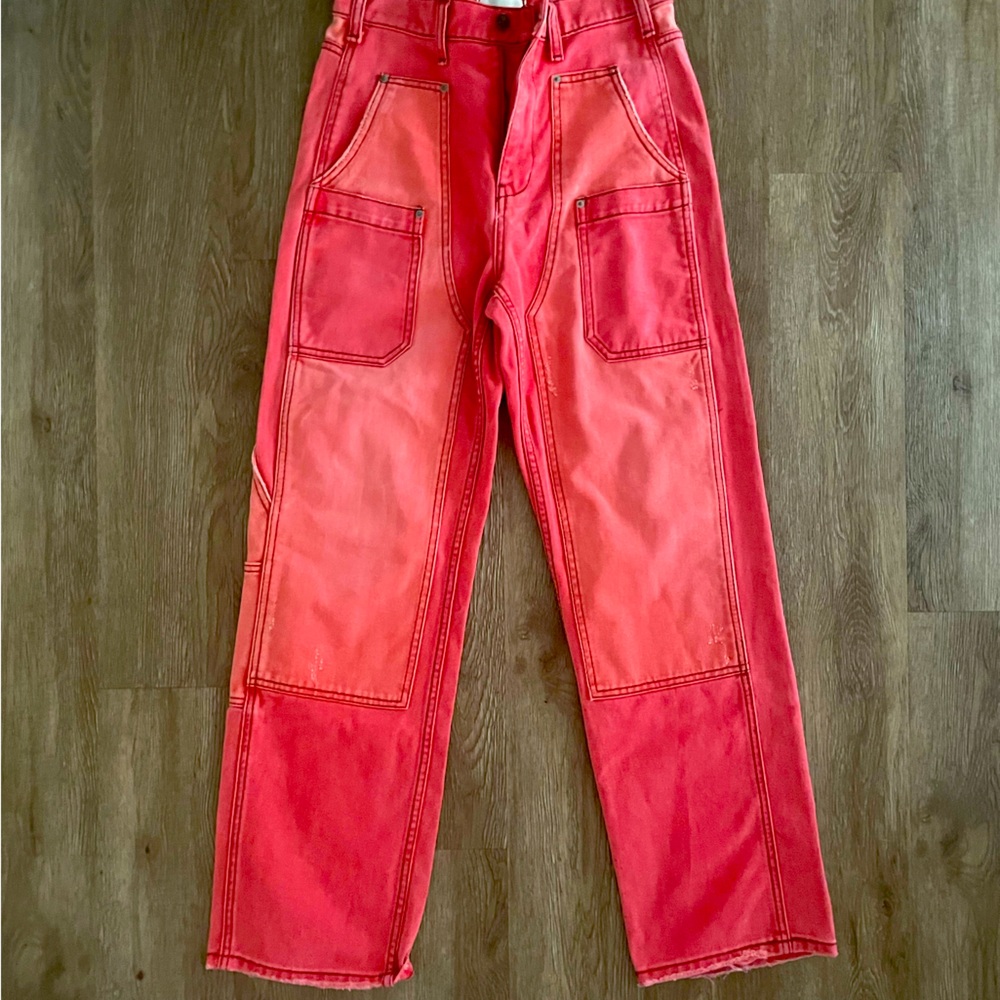 BDG Ray High-Waisted Carpenter Jeans in Pink